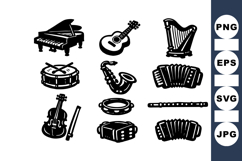 Classic Musical Instrument Clipart for Crafts Product Image 1