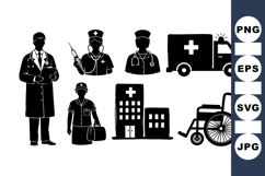 Medical Staff And Emergency Vehicle Vector Illustrations Product Image 1