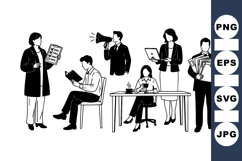 Vector Office People Silhouette Illustration Design Product Image 1