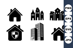 Minimalist House And City Building Icon Product Image 1