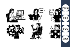 Professional Office Teamwork Vector Illustration Product Image 1