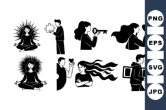 Minimalist Silhouette Illustrations For Relationship Themes Product Image 1