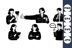 Hand Drawn People Vector For UI Avatars Product Image 1