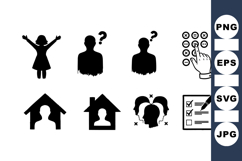 User Question Interaction Icon Silhouettes Design Product Image 1