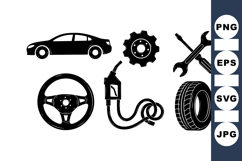 Vector Car Tools Clipart For Auto Repairs Product Image 1
