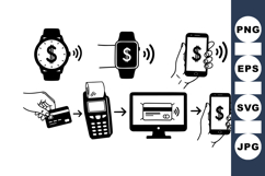 Hand Drawn Contactless Payment Icon Product Image 1
