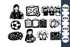 Hand Drawn Soccer Coaching Clipart For Kids Product Image 1