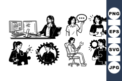 Vector Female Office Worker Illustrations Product Image 1