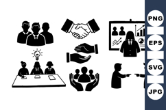 Hand Drawn Business Team Silhouettes for Presentation Product Image 1