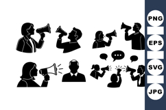 Business Megaphone People Silhouette Illustration Product Image 1