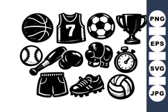 Hand Drawn Sports Icons Vector Product Image 1
