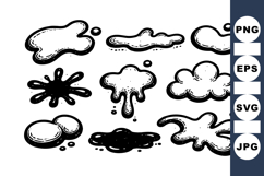 Hand Drawn Ink Splash Vector Clipart Design Product Image 1