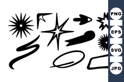 Hand Drawn Retro Starburst and Sparkle Shapes Product Image 1