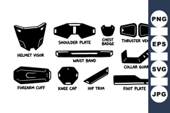 Futuristic Armor Parts SVG Vector Clipart for SciFi Design Product Image 1