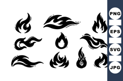 Tribal Fire Flame Svg Clipart For Crafts Product Image 1