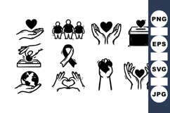 Hand Drawn Charity Donation Icon Clipart Product Image 1