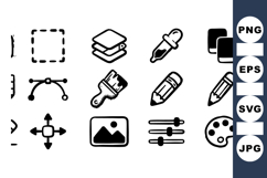 Digital Art Tools Icon Clipart Design Product Image 1