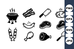 Hand Drawn Vintage BBQ Meat Illustration Kit Product Image 1