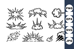 Hand Drawn Thunderstorm Clipart Design Elements Product Image 1