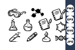 Hand Drawn Science Icons Vector Clipart Design Product Image 1