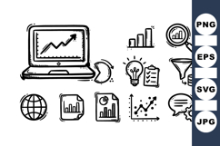 Hand Drawn Business Analytics And Marketing Icons Product Image 1