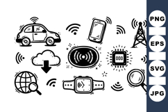 Hand Drawn Wireless Technology Icon Product Image 1