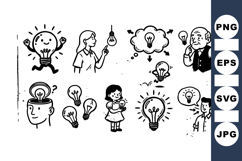 Hand Drawn Lightbulb Clipart For Printables Product Image 1