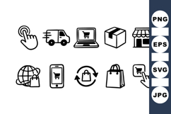 Hand Drawn Ecommerce Shopping Icon Product Image 1