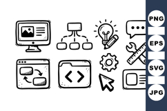 Hand Drawn Line Art Web Design Icon Product Image 1