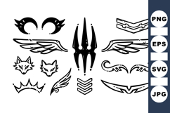 Black Tribal Wings And Fox Vector Graphics Product Image 1