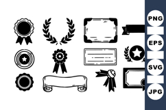 Vintage Award Badge And Ribbon Vector Product Image 1