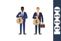 Businessmen holding money bags and briefcase in professional Product Image 1