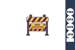 Under construction road barrier with yellow and black stripe Product Image 1