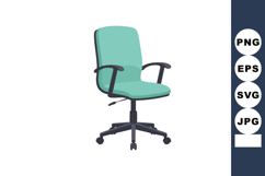 Office chair with adjustable height and wheels in teal color Product Image 1