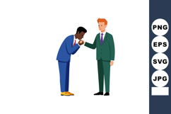 Two business men shaking hands in respectful greeting with f Product Image 1