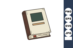 Vintage closed book with brown spine and beige cover vector Product Image 1
