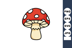 Red mushroom with white spots vector illustration featuring Product Image 1