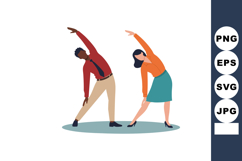 Businesspeople stretching together for office fitness and wo Product Image 1