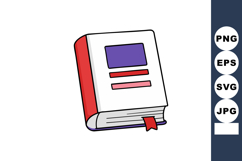 Book icon with red spine and bookmark vector illustration fo Product Image 1