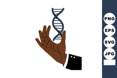 Hand holding double helix dna strand representing genetics a Product Image 1