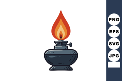 Vintage oil lamp with bright flame classic kerosene lantern Product Image 1