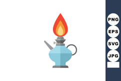 Vintage oil lamp with bright flame and classic metal body in Product Image 1