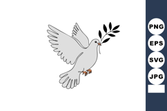 Dove carrying olive branch symbolizing peace and harmony in Product Image 1