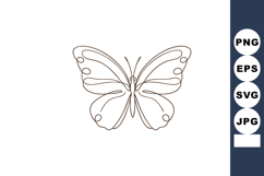Butterfly line art simple elegant outline drawing insect win Product Image 1
