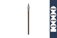 Spear with wooden shaft and metal pointed tip traditional we Product Image 1