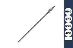 Spear weapon with pointed blade and long shaft simple mediev Product Image 1