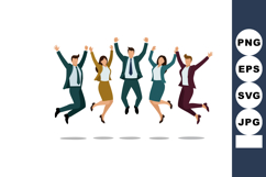 Group of happy business people jumping with joy celebrating Product Image 1