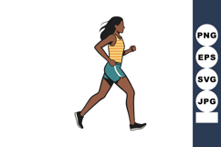 Woman running in athletic wear jogging outdoors fitness exer Product Image 1
