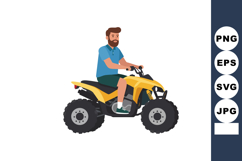 Man riding yellow all terrain vehicle outdoor leisure activi Product Image 1