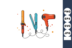 Hair Styling Tools Set with Curling Iron Flat Iron and Hair Product Image 1
